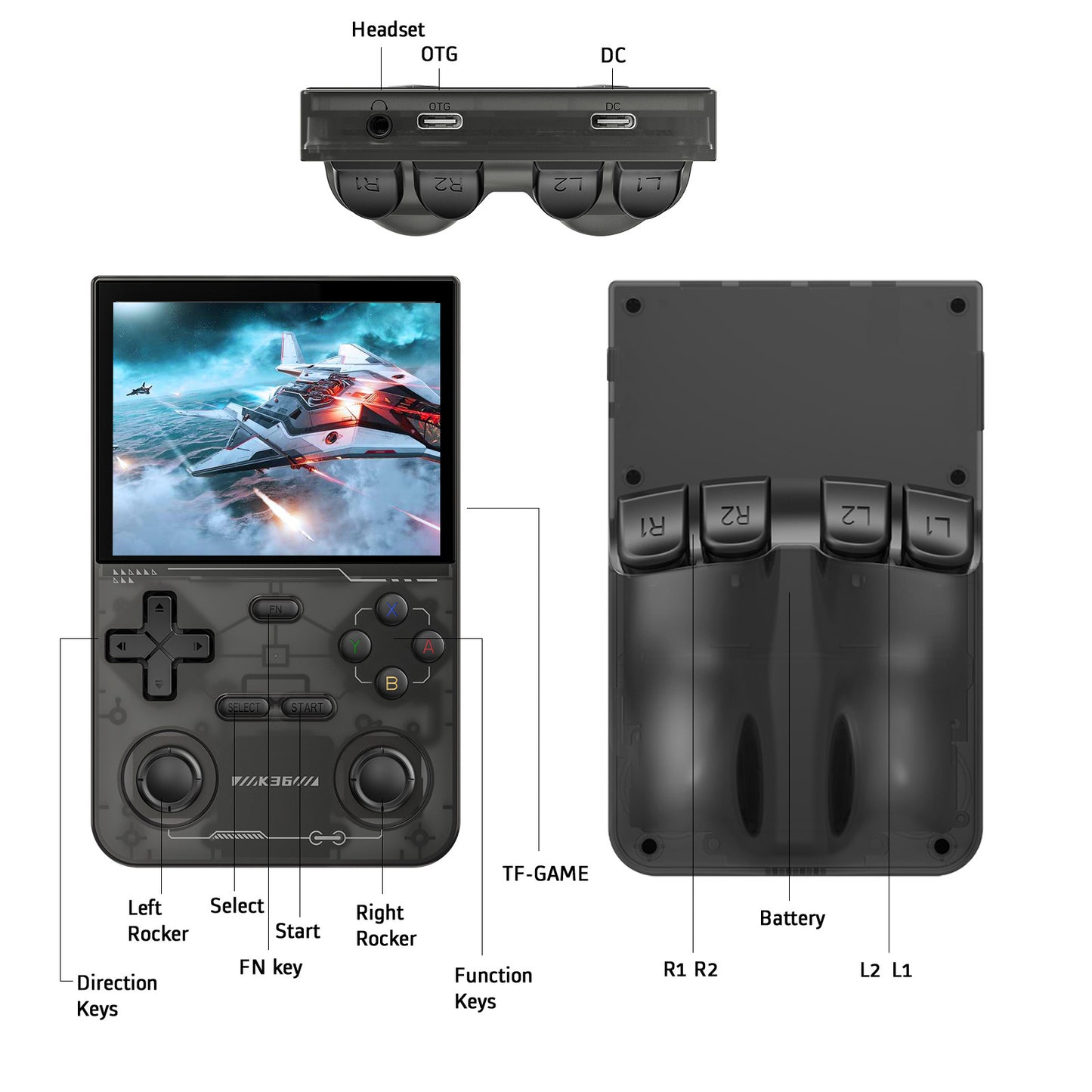 Nouvelle Console de jeu rétro K36 système Linux Open Source